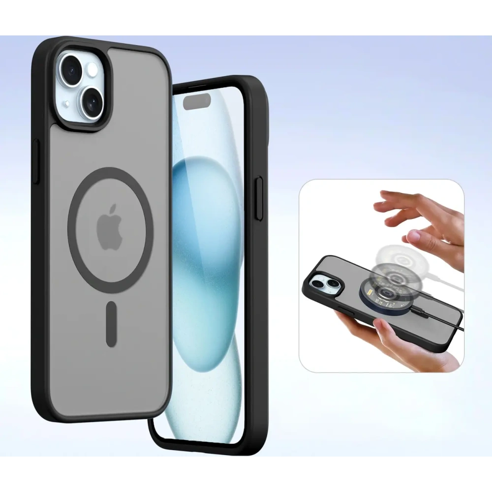 Etui z klapką Dux Ducis Lawa do Apple iPhone 15 czarne