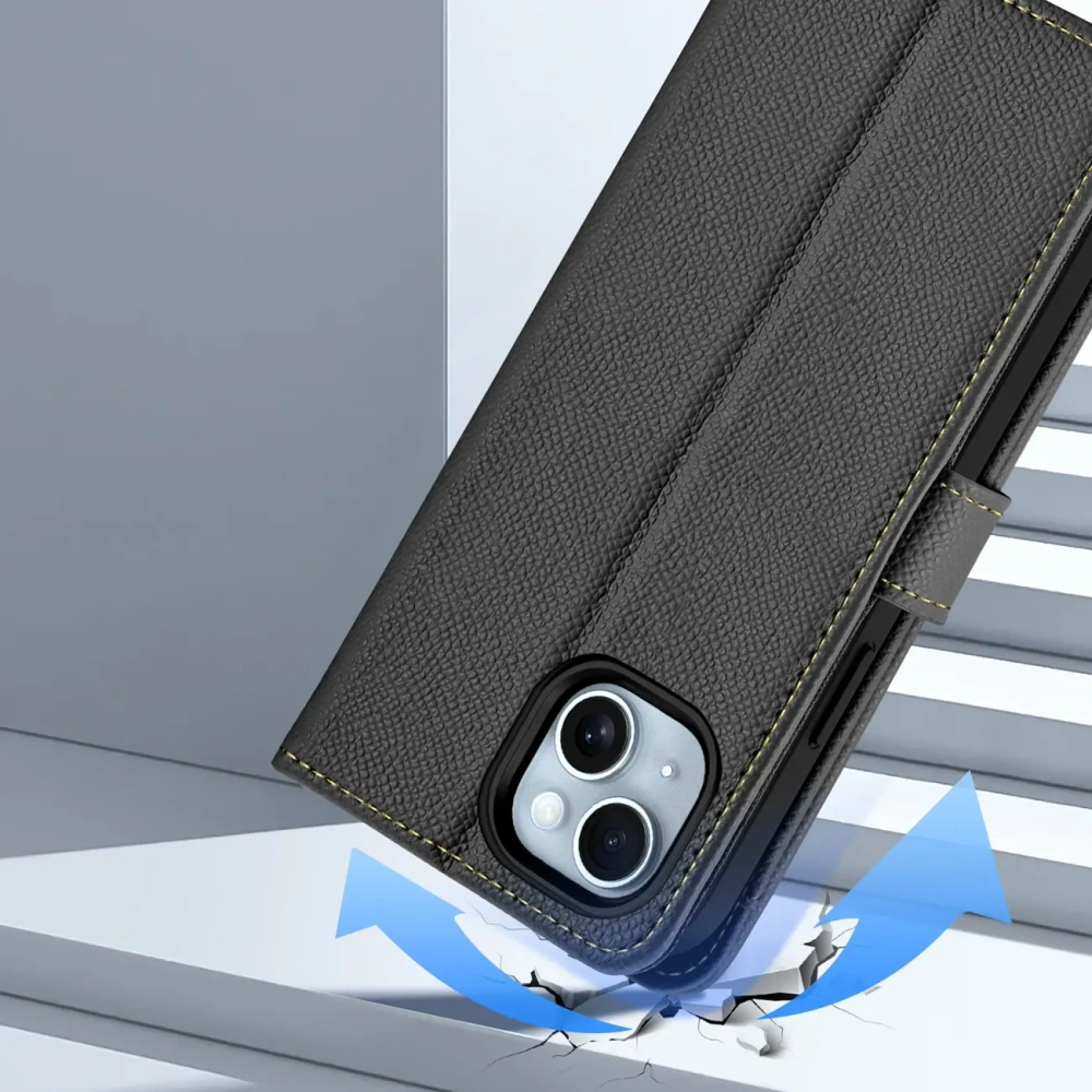 Etui z klapką Dux Ducis Lawa do Apple iPhone 15 czarne
