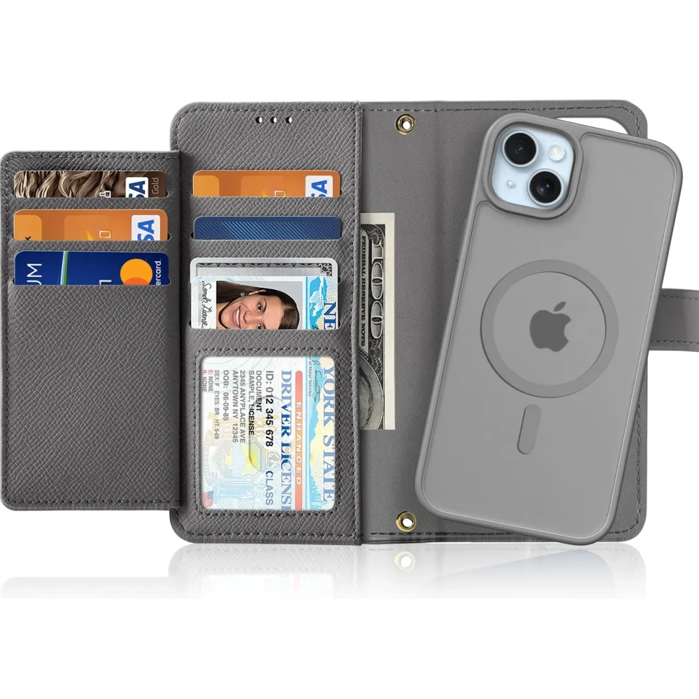 Etui z klapką Dux Ducis Lawa do Apple iPhone 15 szare