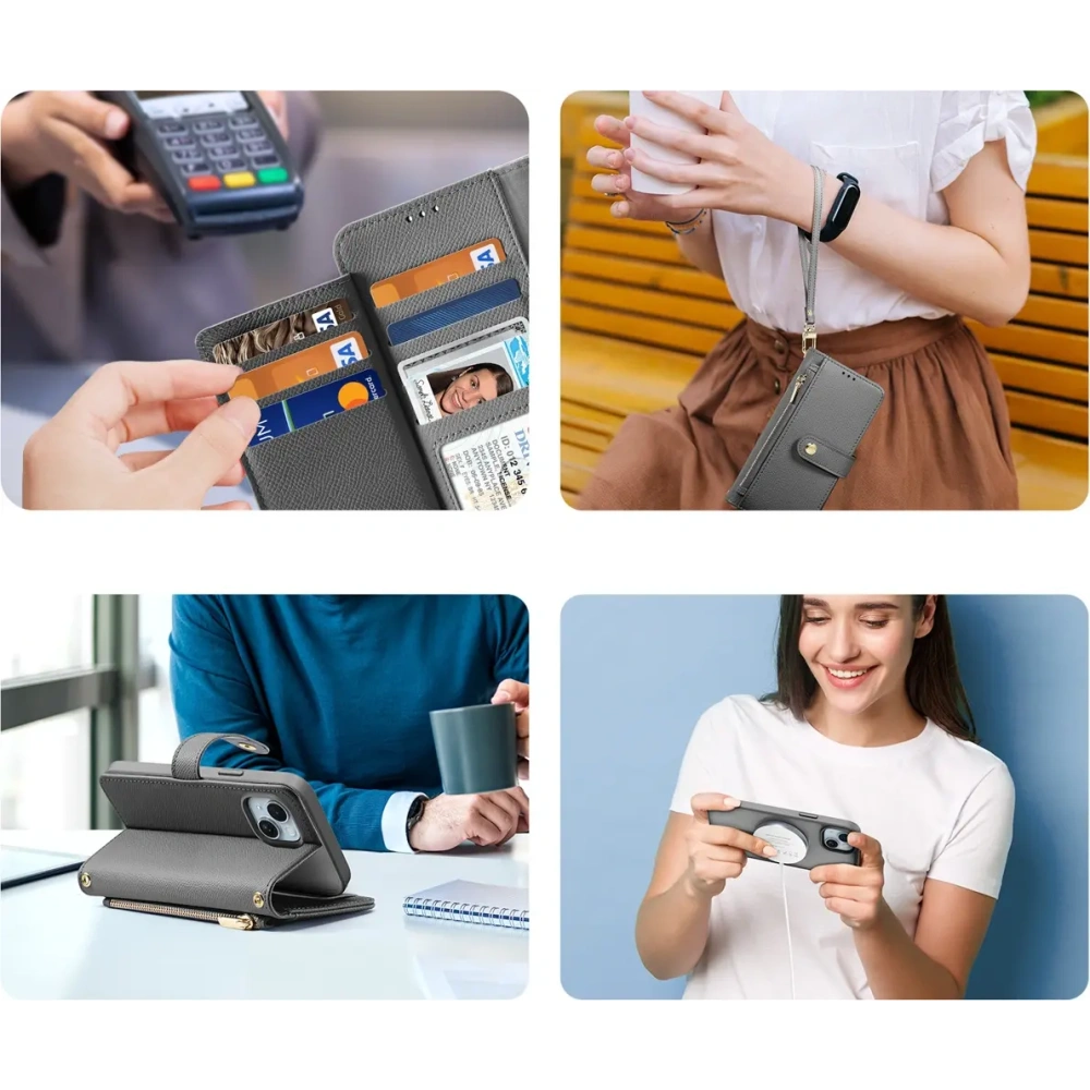 Etui z klapką Dux Ducis Lawa do Apple iPhone 15 szare