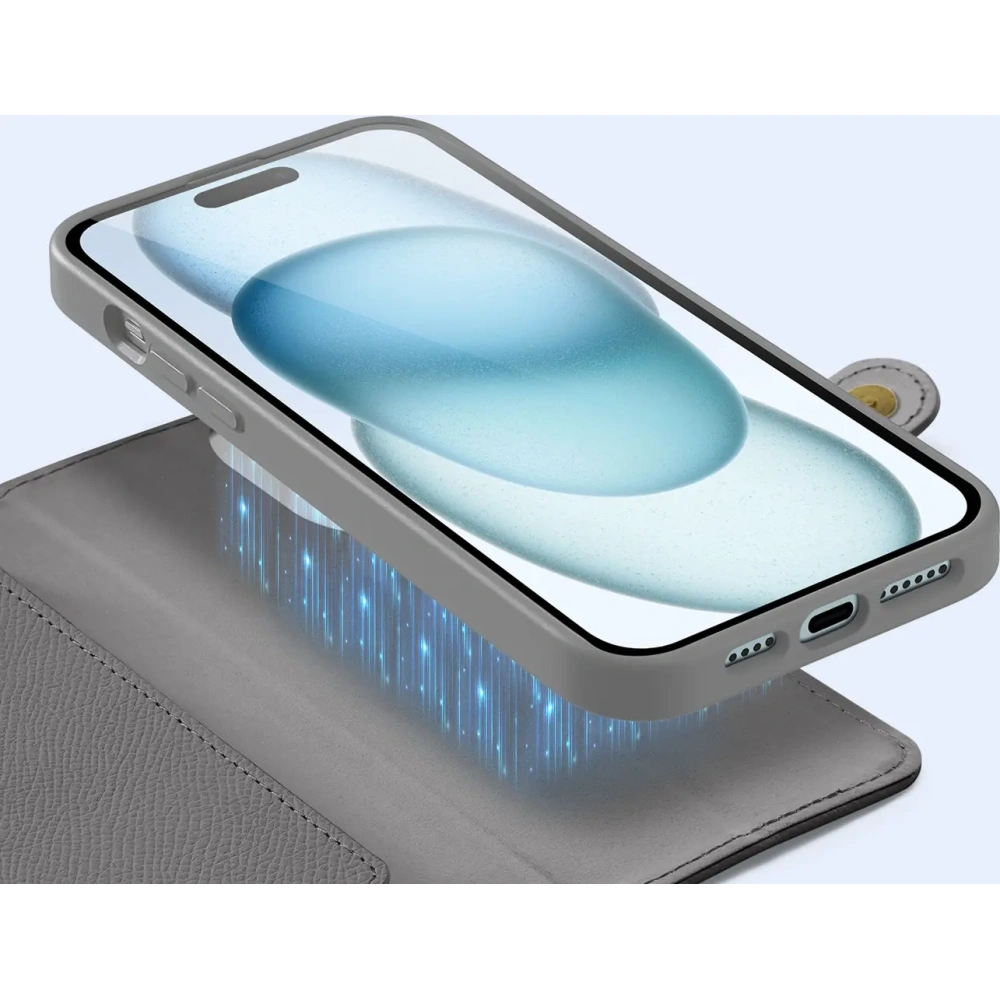 Etui z klapką Dux Ducis Lawa do Apple iPhone 15 szare