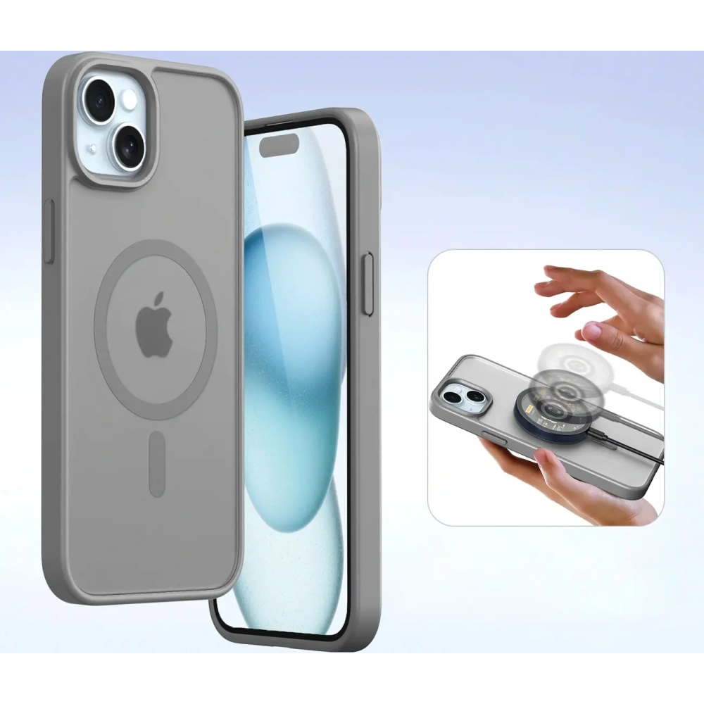 Etui z klapką Dux Ducis Lawa do Apple iPhone 15 szare