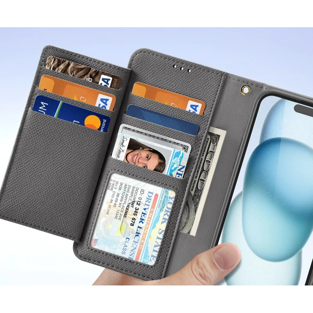 Etui z klapką Dux Ducis Lawa do Apple iPhone 15 szare