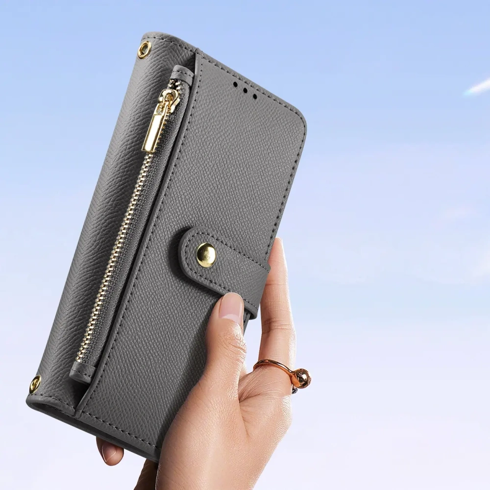 Etui z klapką Dux Ducis Lawa do Apple iPhone 15 szare