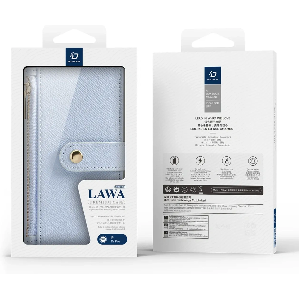 Etui z klapką Dux Ducis Lawa do Apple iPhone 15 niebieskie
