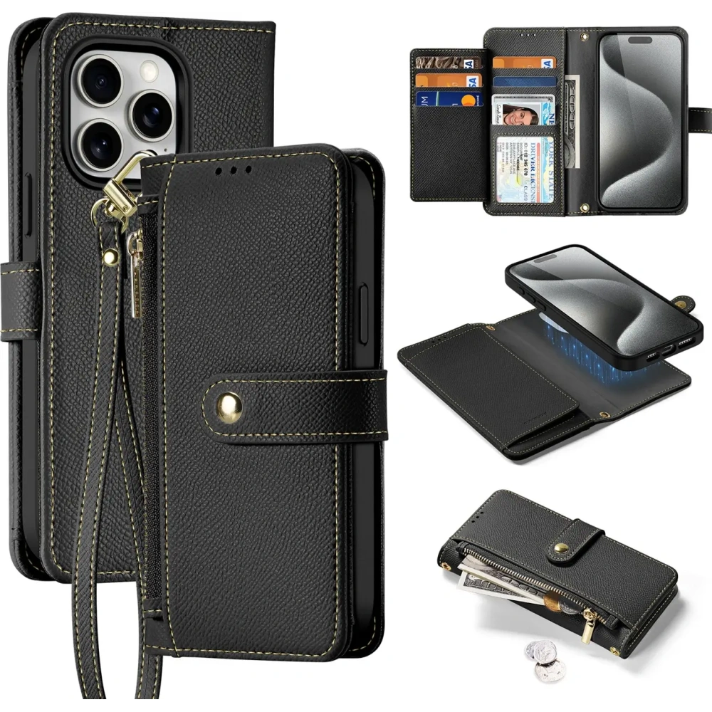 Etui z klapką Dux Ducis Lawa do Apple iPhone 15 Pro czarne