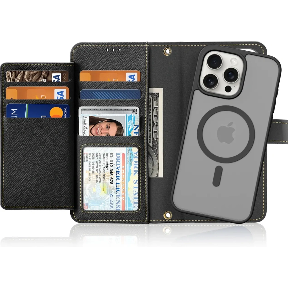 Etui z klapką Dux Ducis Lawa do Apple iPhone 15 Pro czarne