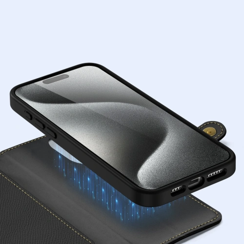Etui z klapką Dux Ducis Lawa do Apple iPhone 15 Pro czarne