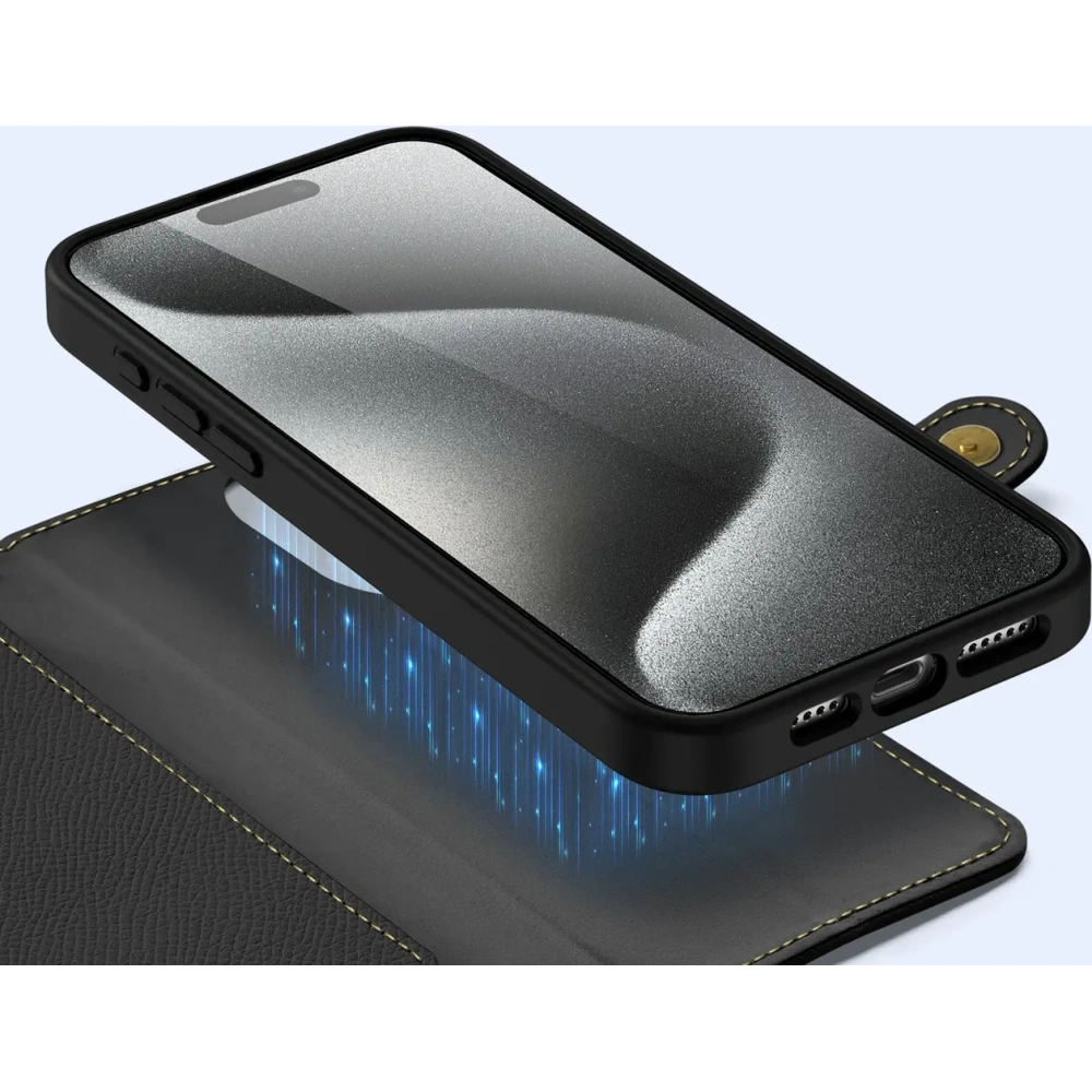 Etui z klapką Dux Ducis Lawa do Apple iPhone 15 Pro czarne
