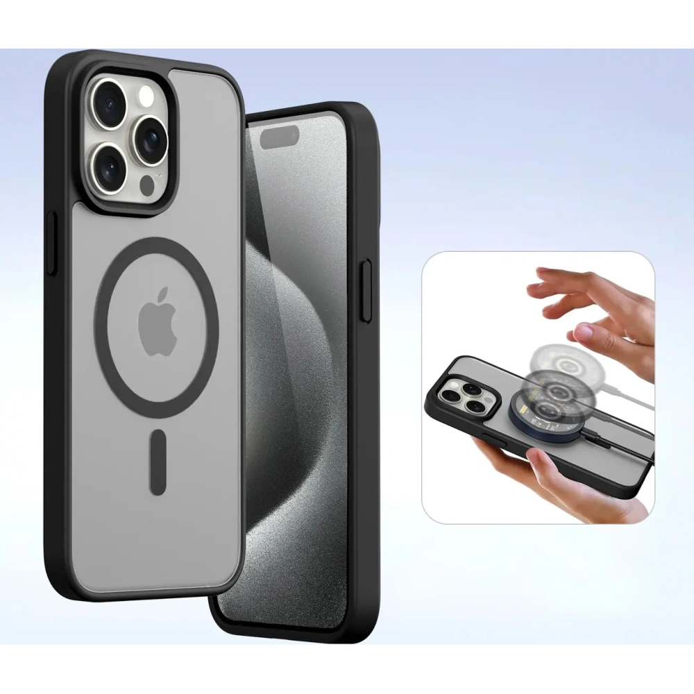 Etui z klapką Dux Ducis Lawa do Apple iPhone 15 Pro czarne