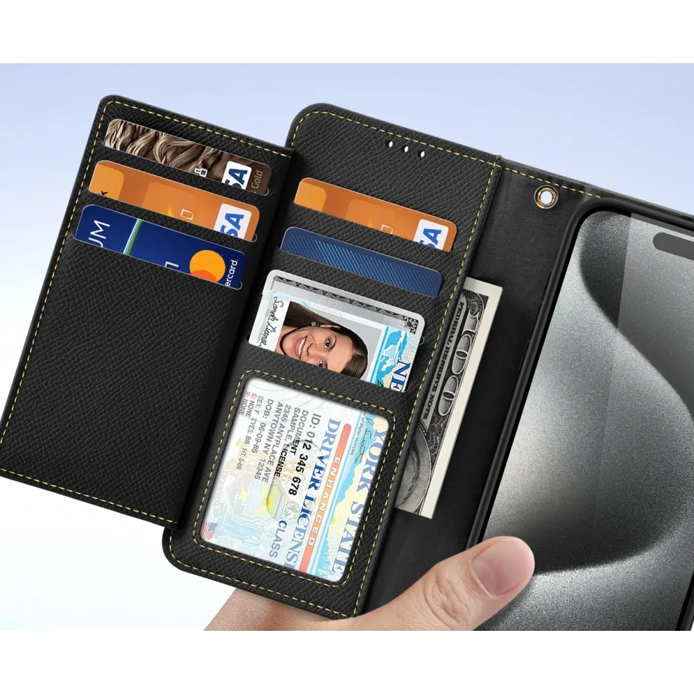 Etui z klapką Dux Ducis Lawa do Apple iPhone 15 Pro czarne