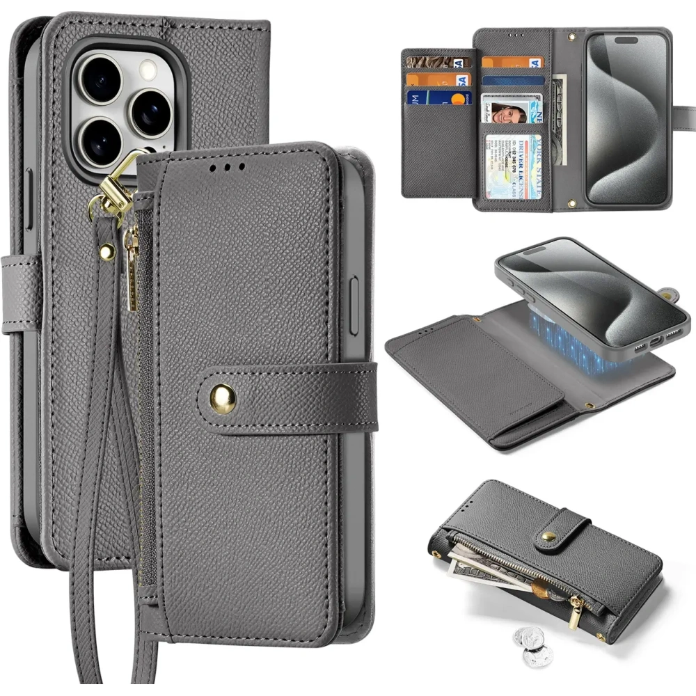 Etui z klapką Dux Ducis Lawa do Apple iPhone 15 Pro szare