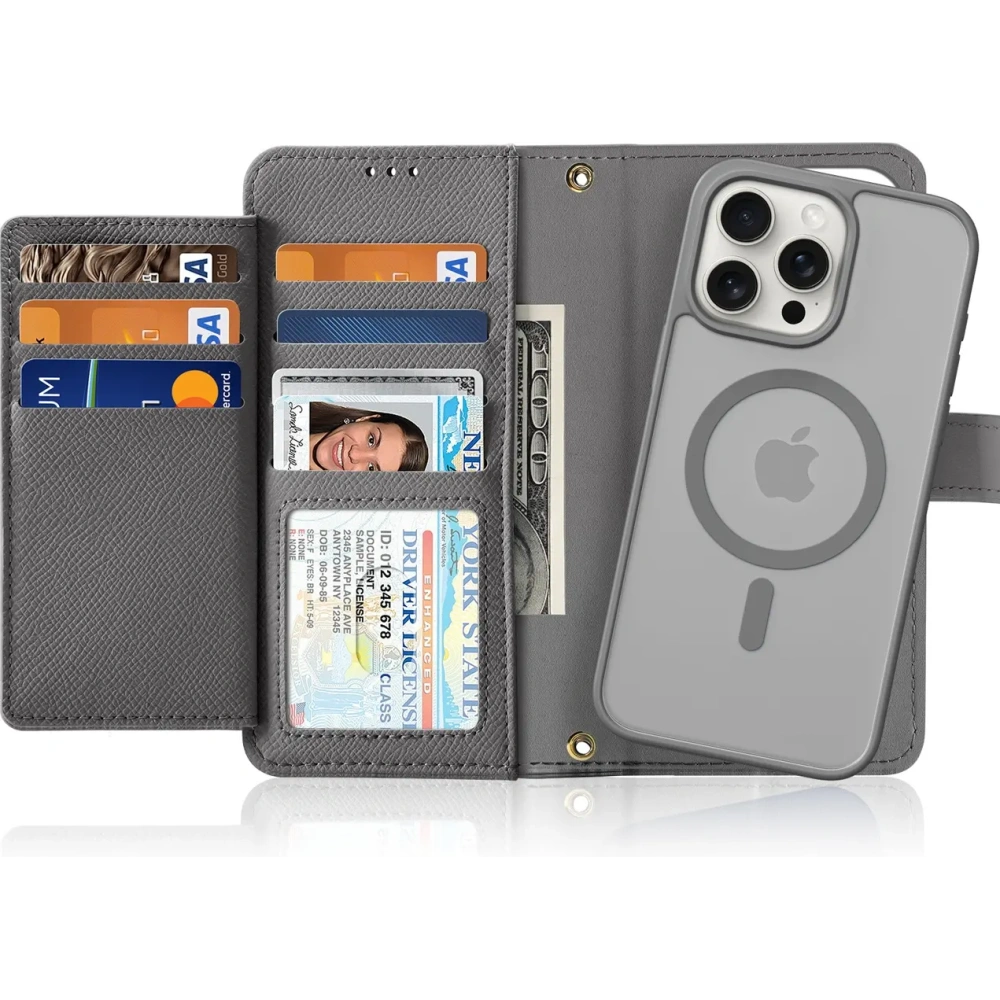 Etui z klapką Dux Ducis Lawa do Apple iPhone 15 Pro szare