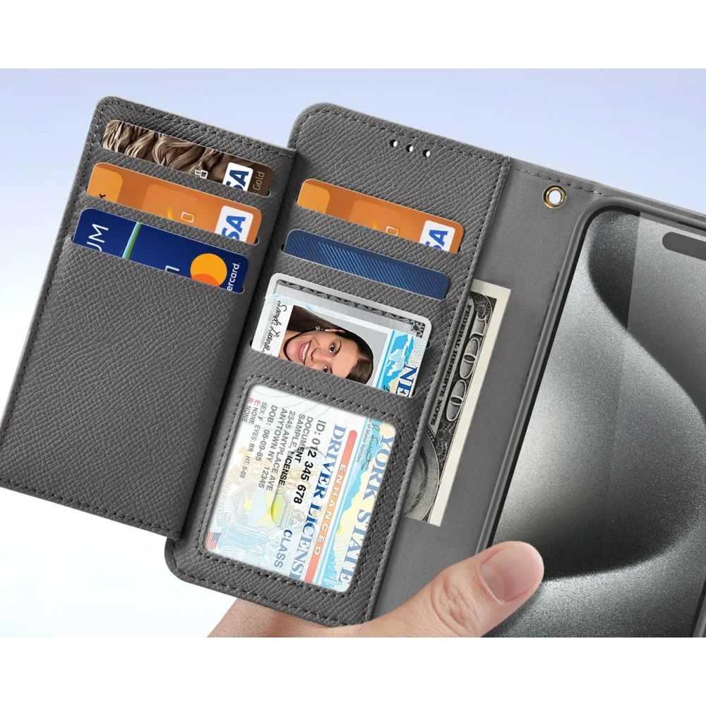 Etui z klapką Dux Ducis Lawa do Apple iPhone 15 Pro szare