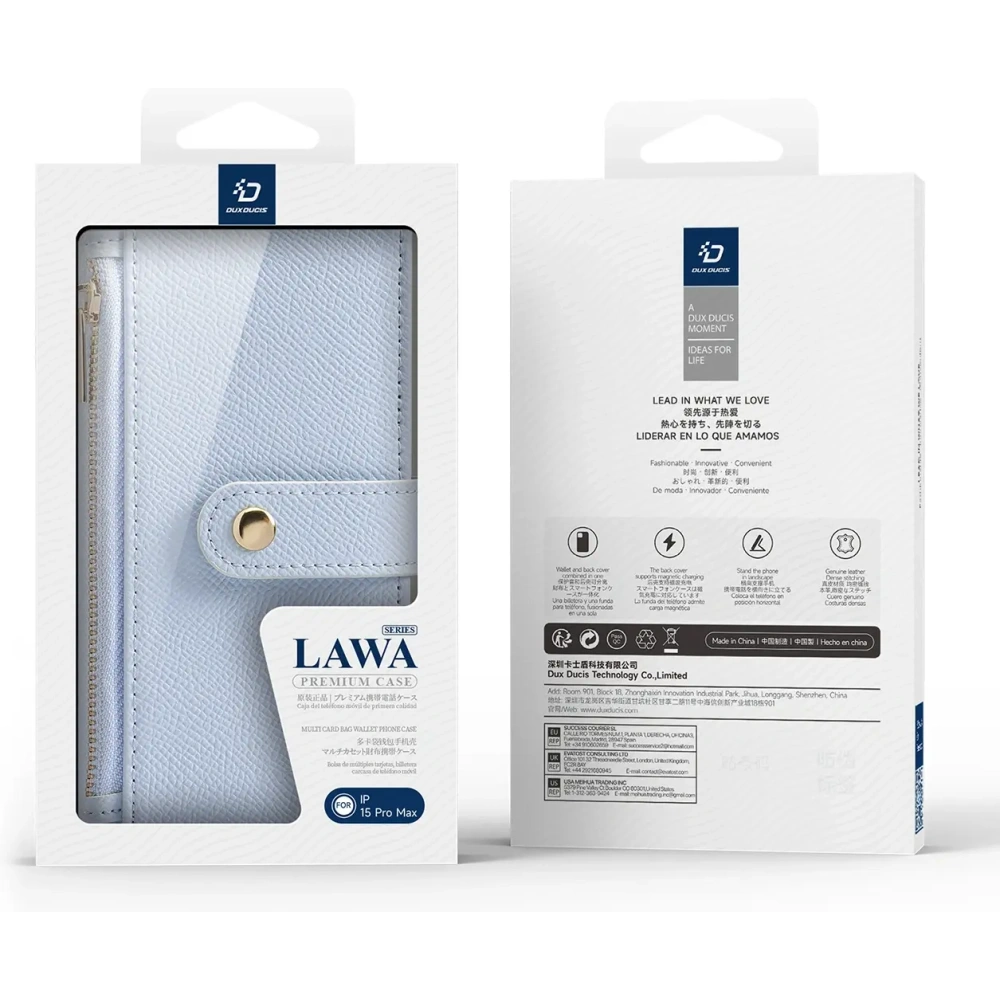 Etui z klapką Dux Ducis Lawa do Apple iPhone 15 Pro niebieskie