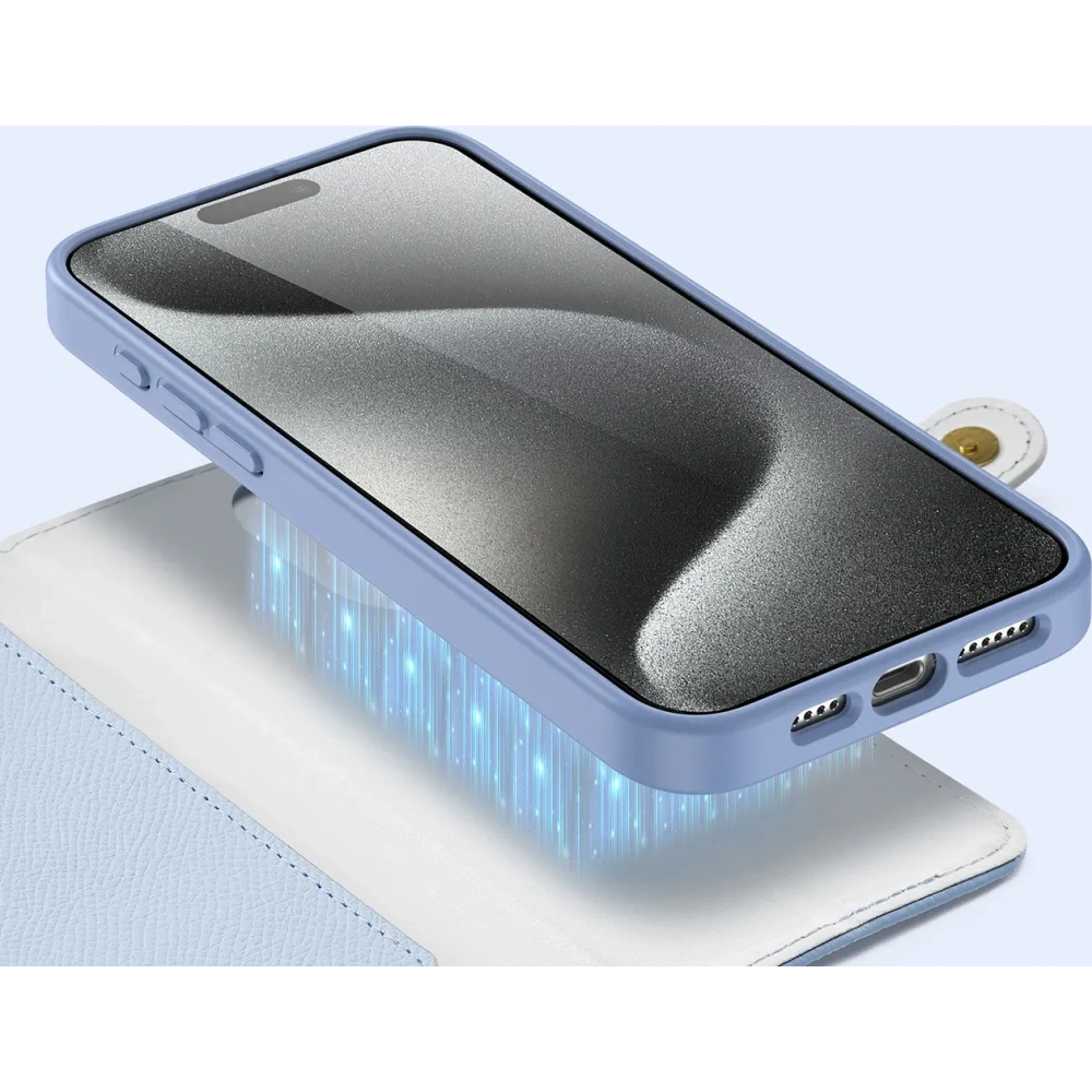 Etui z klapką Dux Ducis Lawa do Apple iPhone 15 Pro niebieskie