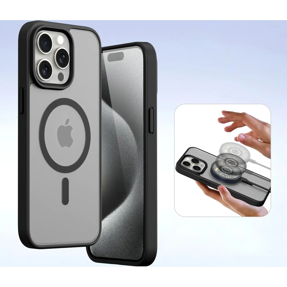 Etui z klapką Dux Ducis Lawa do Apple iPhone 15 Pro Max czarne