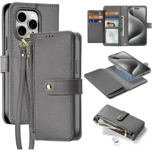 Etui z klapką Dux Ducis Lawa do Apple iPhone 15 Pro Max szare