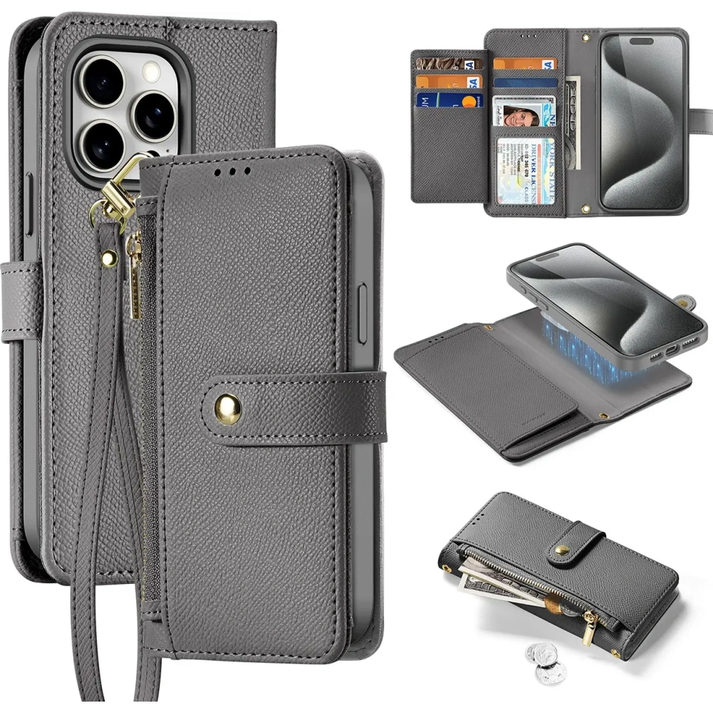 Etui z klapką Dux Ducis Lawa do Apple iPhone 15 Pro Max szare