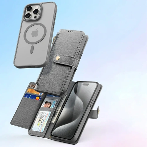 Etui z klapką Dux Ducis Lawa do Apple iPhone 15 Pro Max szare