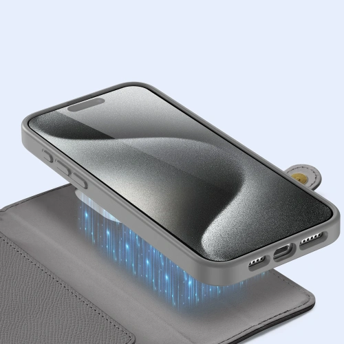 Etui z klapką Dux Ducis Lawa do Apple iPhone 15 Pro Max szare