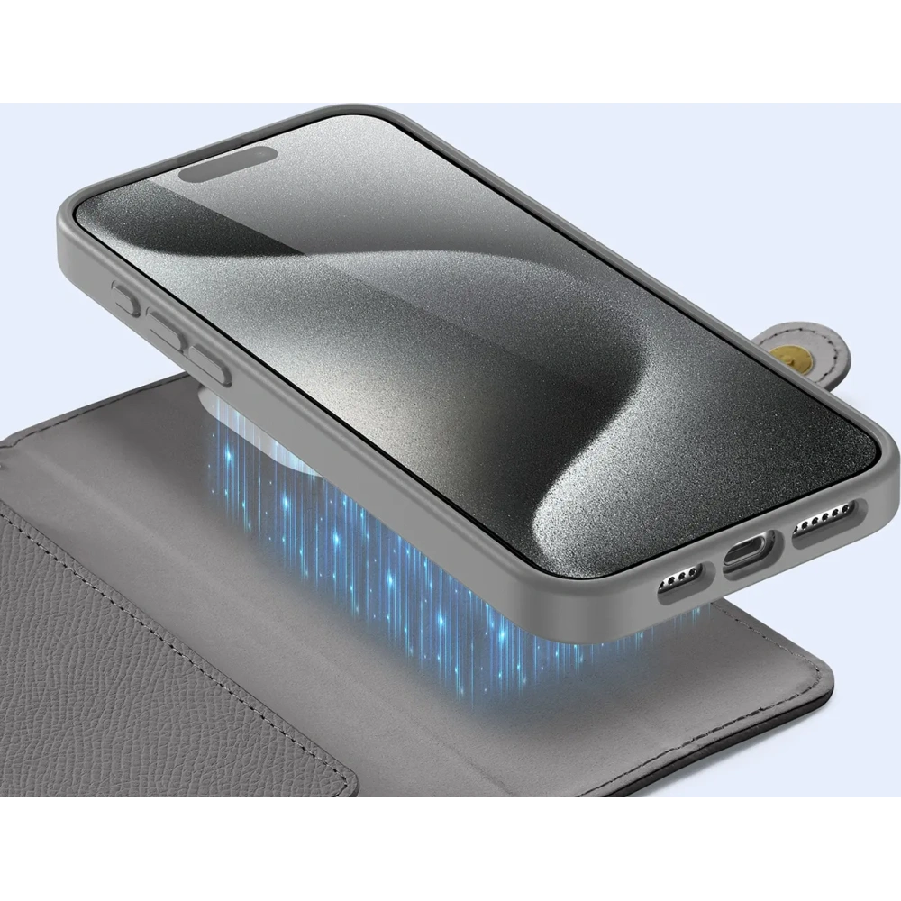 Etui z klapką Dux Ducis Lawa do Apple iPhone 15 Pro Max szare