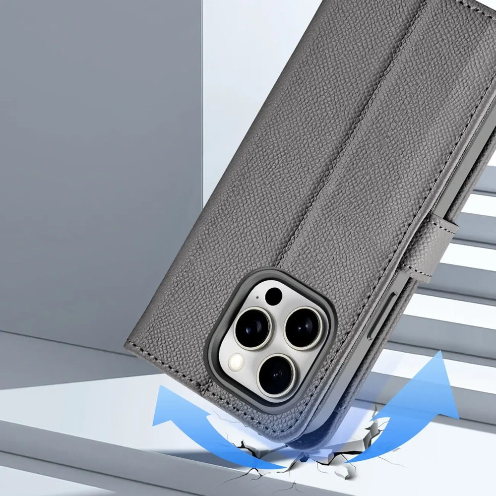 Etui z klapką Dux Ducis Lawa do Apple iPhone 15 Pro Max szare