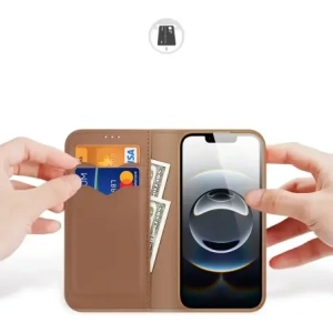 Etui z klapką Dux Ducis Hivo do Apple iPhone 16e brązowe