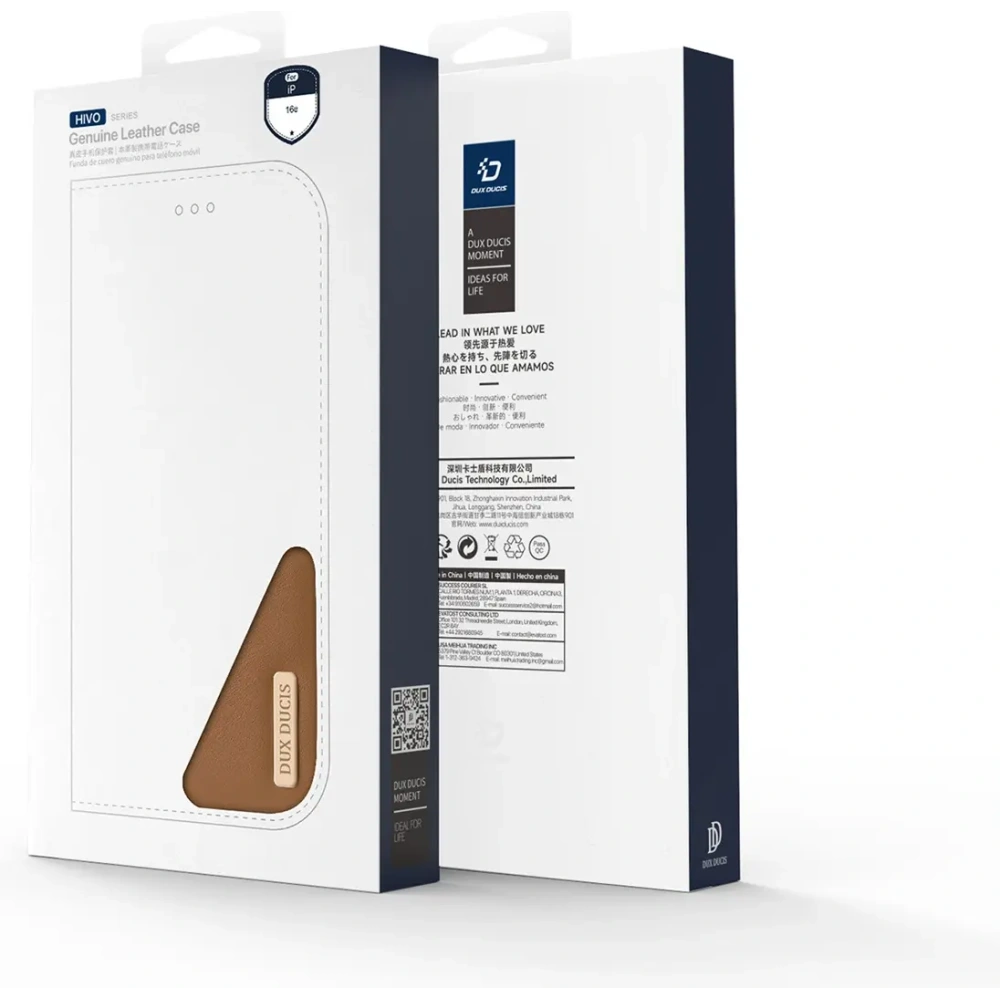 Etui z klapką Dux Ducis Hivo do Apple iPhone 16e brązowe
