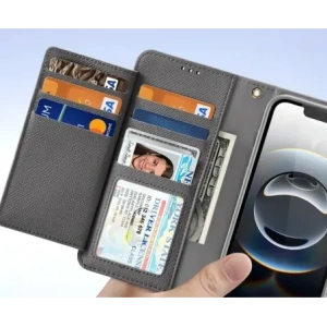 Etui z klapką Dux Ducis Lawa do Apple iPhone 16e z odłączanym portfelem magnetycznym szare