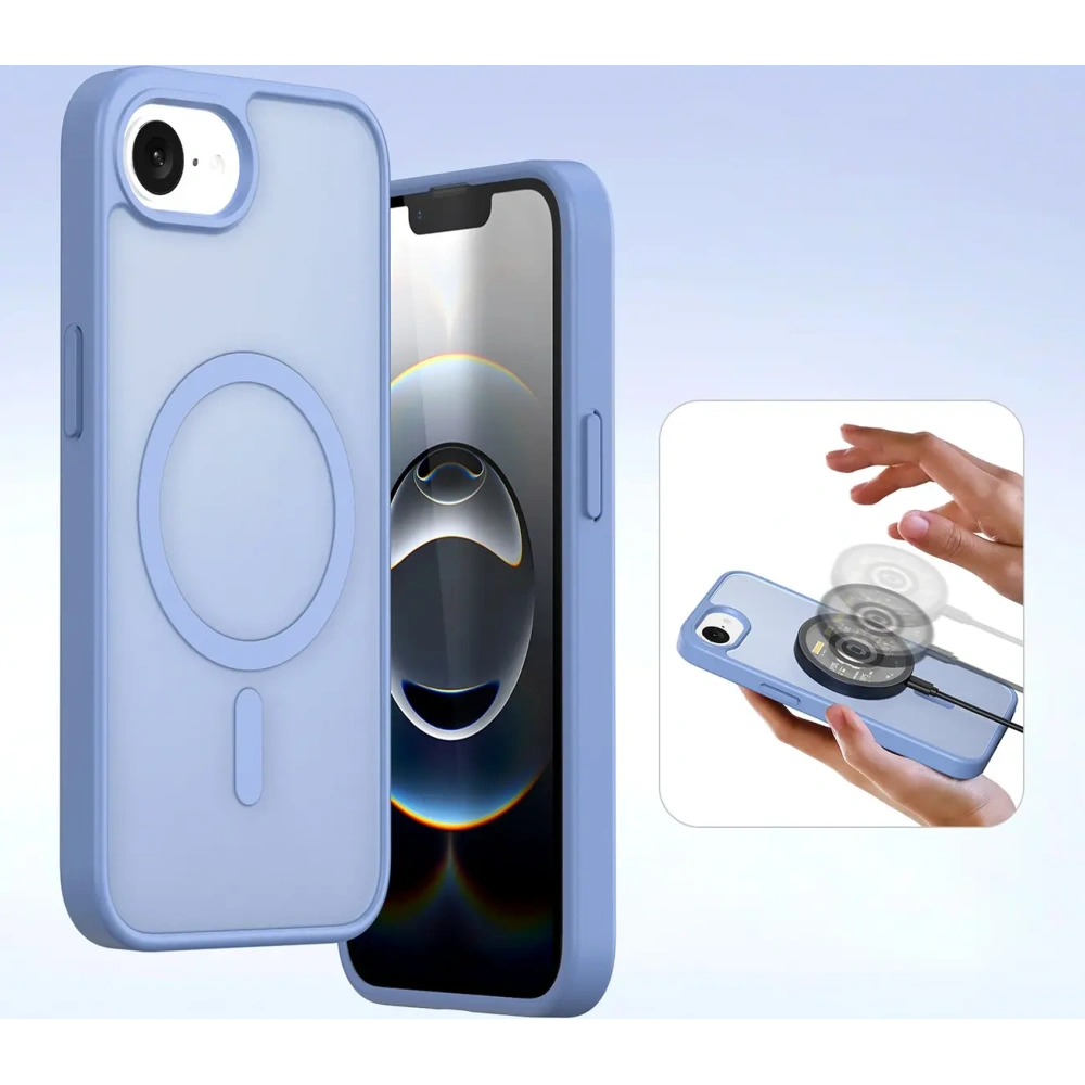 Etui z klapką Dux Ducis Lawa do Apple iPhone 16e z odłączanym portfelem magnetycznym błękitne