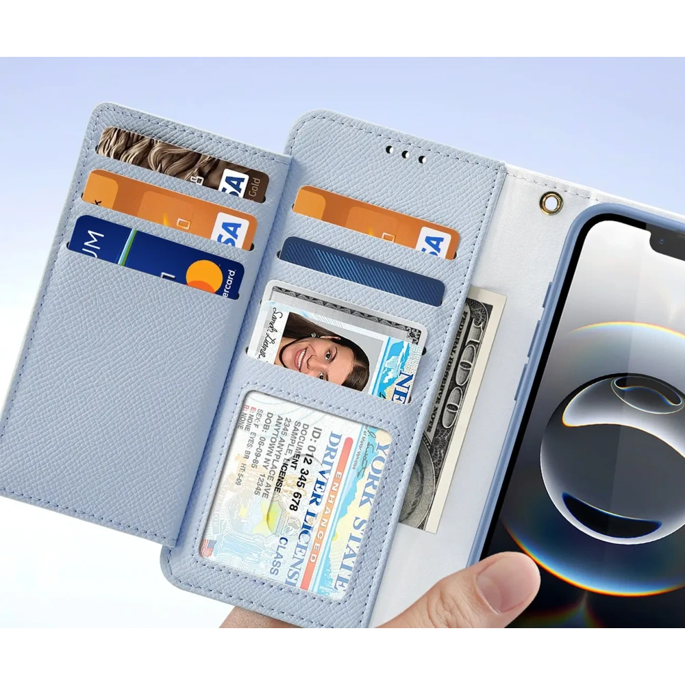 Etui z klapką Dux Ducis Lawa do Apple iPhone 16e z odłączanym portfelem magnetycznym błękitne