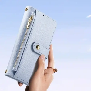 Etui z klapką Dux Ducis Lawa do Apple iPhone 16e z odłączanym portfelem magnetycznym błękitne