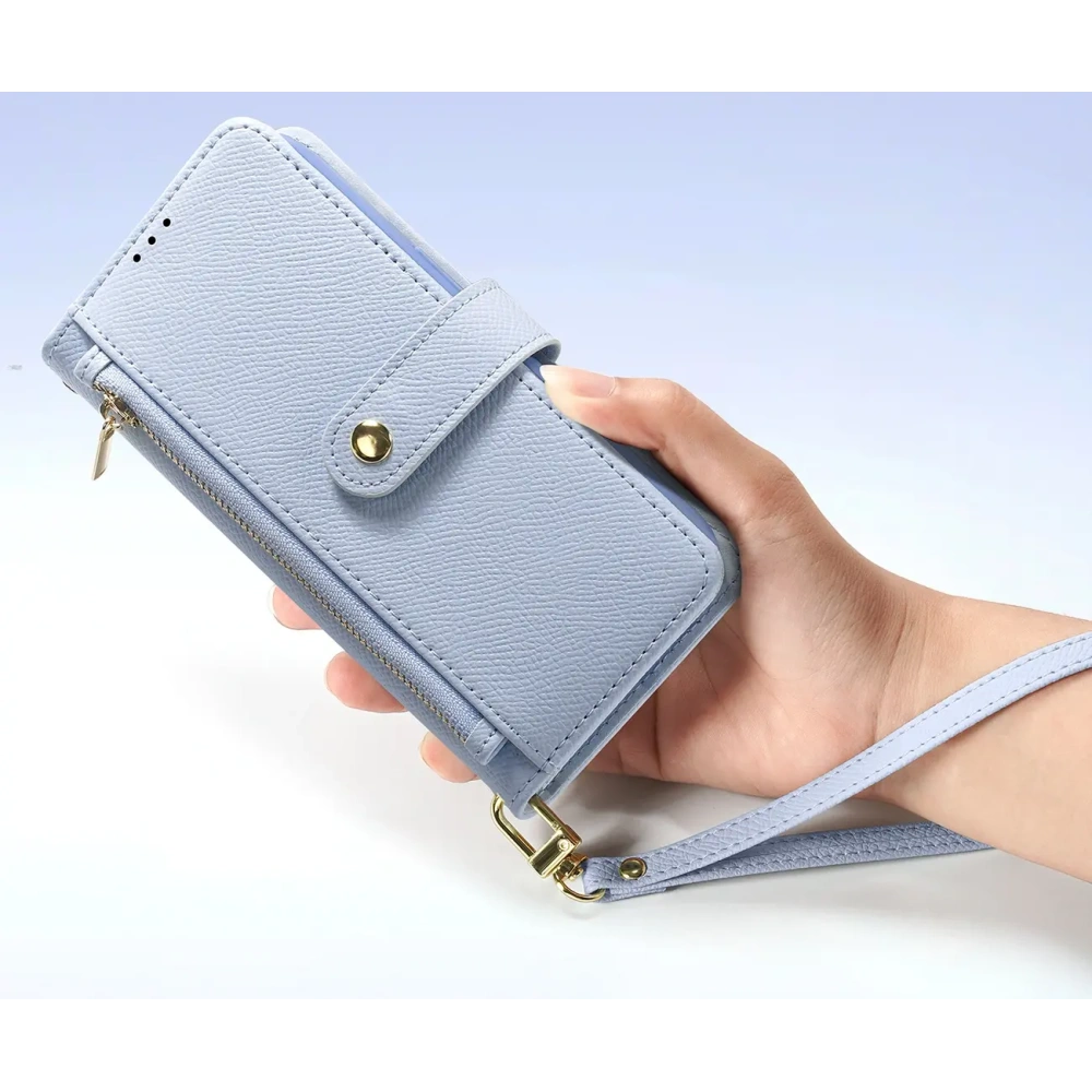 Etui z klapką Dux Ducis Lawa do Apple iPhone 16e z odłączanym portfelem magnetycznym błękitne