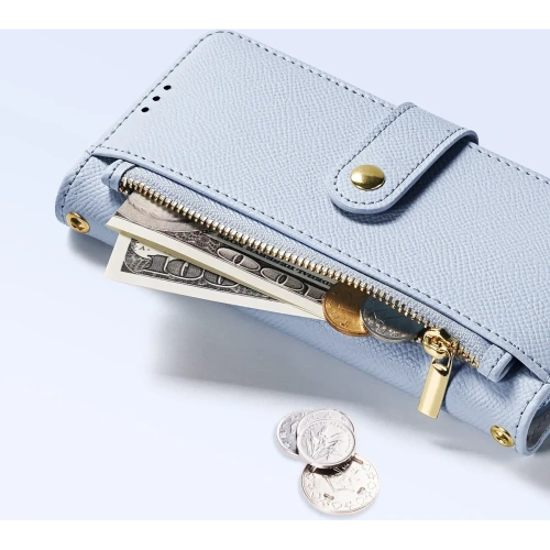 Etui z klapką Dux Ducis Lawa do Apple iPhone 16 z odłączanym portfelem magnetycznym błękitne