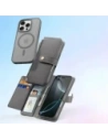 Etui z klapką Dux Ducis Lawa do Apple iPhone 16 Pro z odłączanym portfelem magnetycznym szare