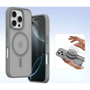 Etui z klapką Dux Ducis Lawa do Apple iPhone 16 Pro z odłączanym portfelem magnetycznym szare