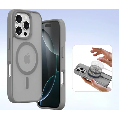 Etui z klapką Dux Ducis Lawa do Apple iPhone 16 Pro z odłączanym portfelem magnetycznym szare