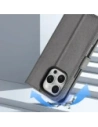 Etui z klapką Dux Ducis Lawa do Apple iPhone 16 Pro z odłączanym portfelem magnetycznym szare
