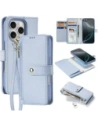 Etui z klapką Dux Ducis Lawa do Apple iPhone 16 Pro z odłączanym portfelem magnetycznym błękitne