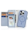 Etui z klapką Dux Ducis Lawa do Apple iPhone 16 Pro z odłączanym portfelem magnetycznym błękitne