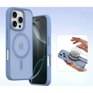 Etui z klapką Dux Ducis Lawa do Apple iPhone 16 Pro z odłączanym portfelem magnetycznym błękitne