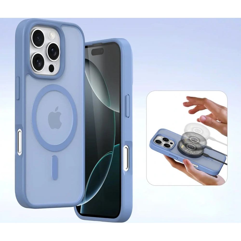 Etui z klapką Dux Ducis Lawa do Apple iPhone 16 Pro z odłączanym portfelem magnetycznym błękitne