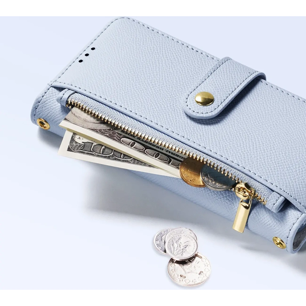 Etui z klapką Dux Ducis Lawa do Apple iPhone 16 Pro z odłączanym portfelem magnetycznym błękitne