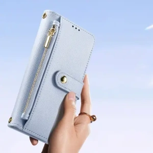 Etui z klapką Dux Ducis Lawa do Apple iPhone 16 Pro z odłączanym portfelem magnetycznym błękitne