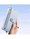 Etui z klapką Dux Ducis Lawa do Apple iPhone 16 Pro z odłączanym portfelem magnetycznym błękitne