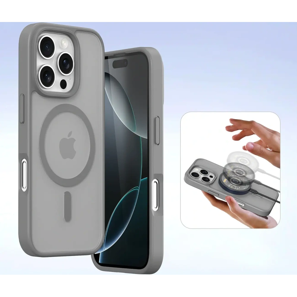 Etui z klapką Dux Ducis Lawa do Apple iPhone 16 Pro Max z odłączanym portfelem magnetycznym szare