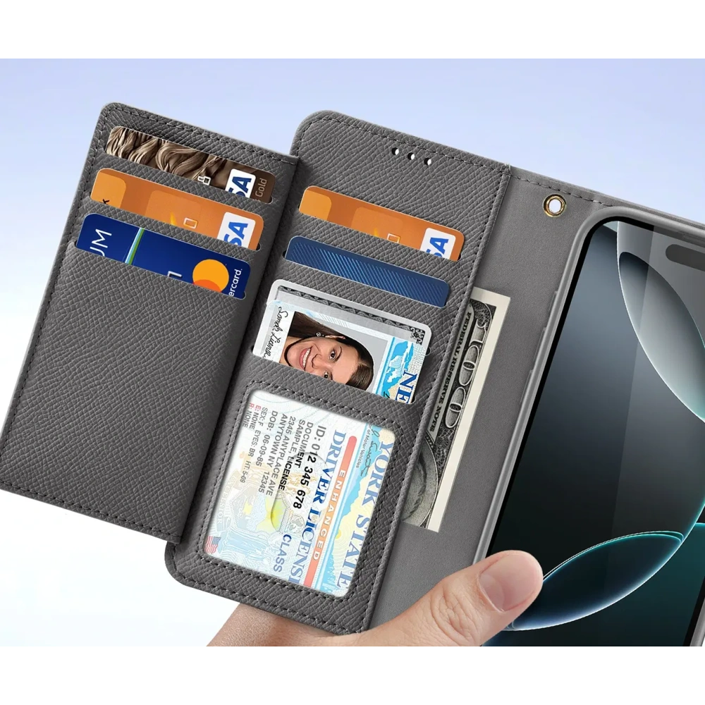 Etui z klapką Dux Ducis Lawa do Apple iPhone 16 Pro Max z odłączanym portfelem magnetycznym szare