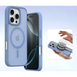 Etui z klapką Dux Ducis Lawa do Apple iPhone 16 Pro Max z odłączanym portfelem magnetycznym błękitne