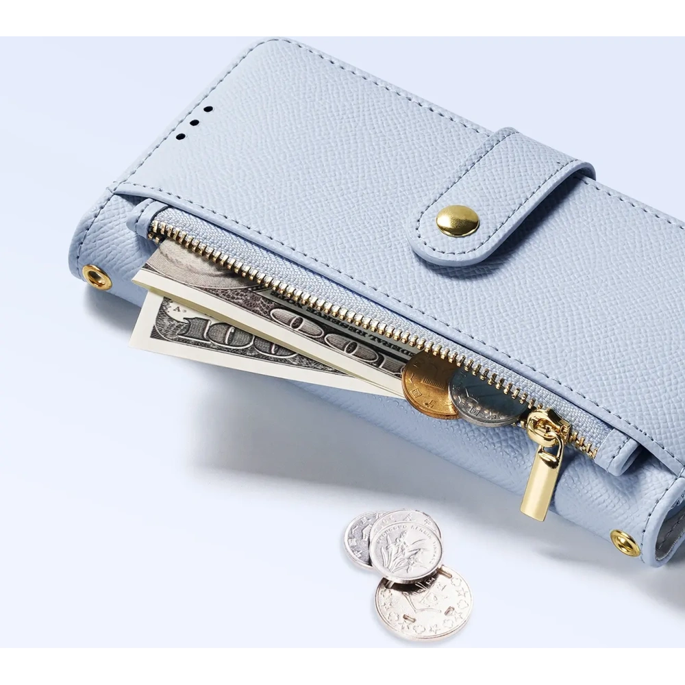 Etui z klapką Dux Ducis Lawa do Apple iPhone 16 Pro Max z odłączanym portfelem magnetycznym błękitne